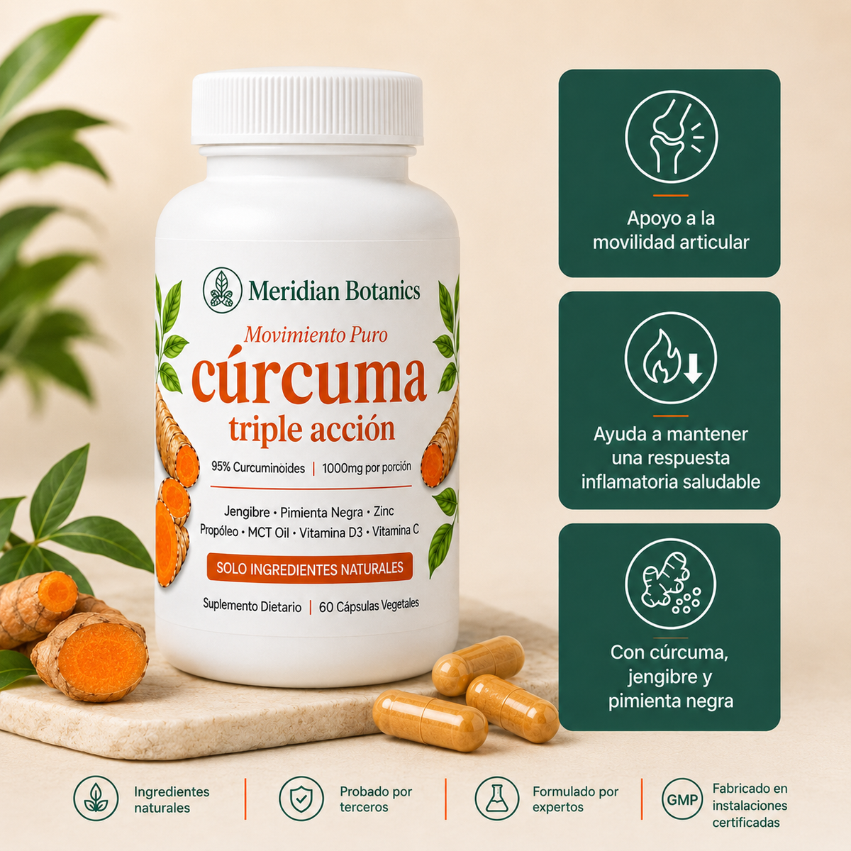Cápsulas Premium de Triple Acción Antiinflamatoria